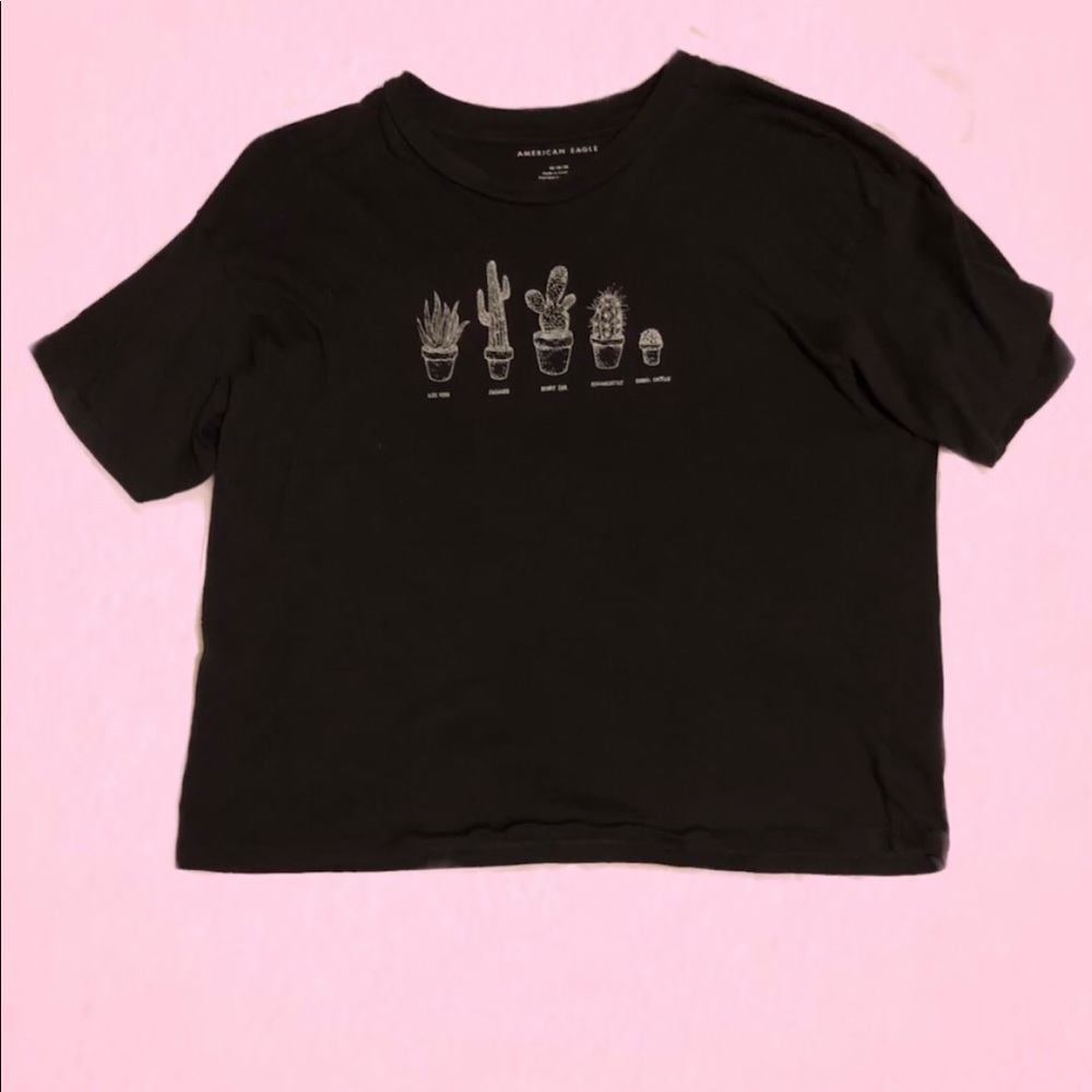 American Eagle Cropped Cactus T Shirt